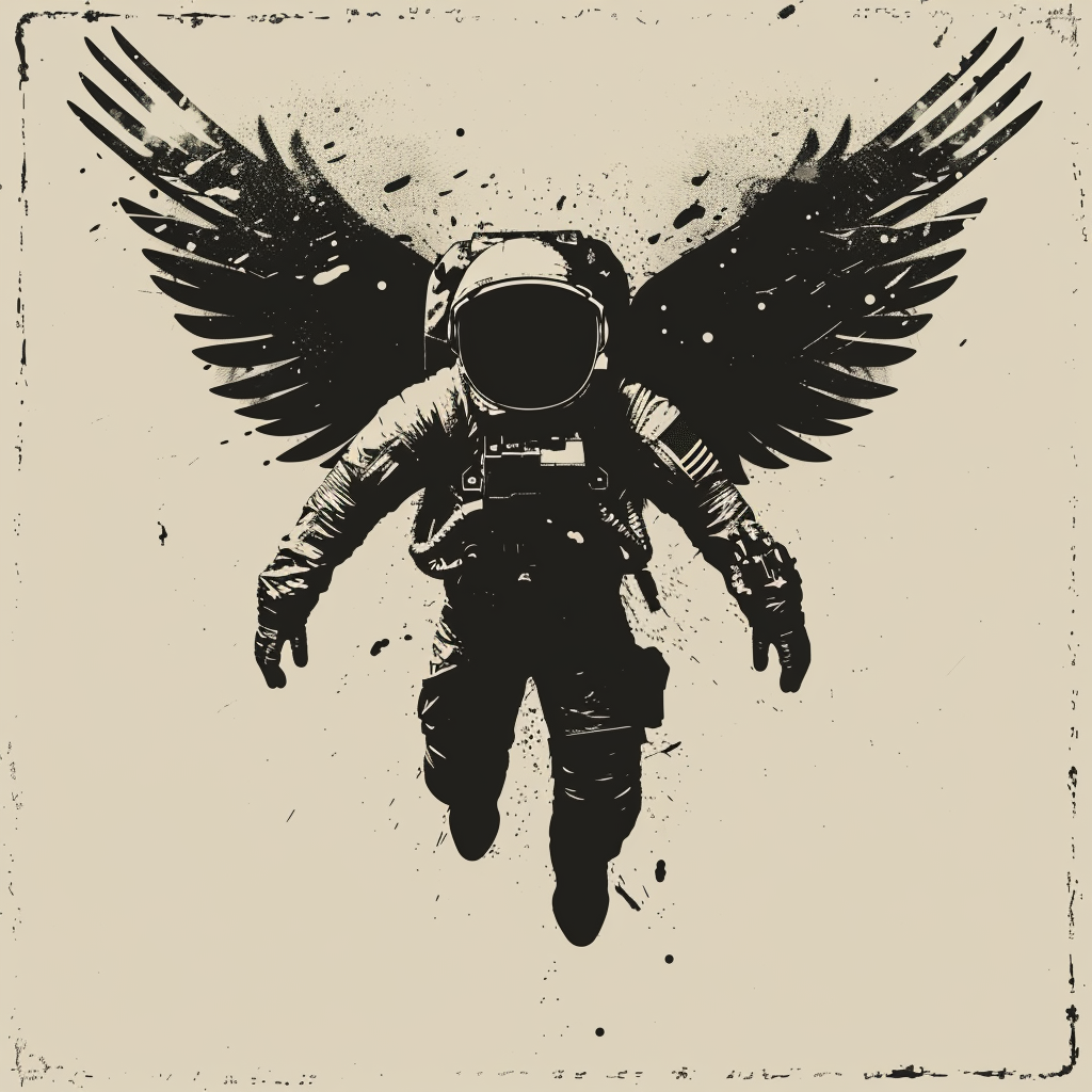 astronaut wings flying horizontal