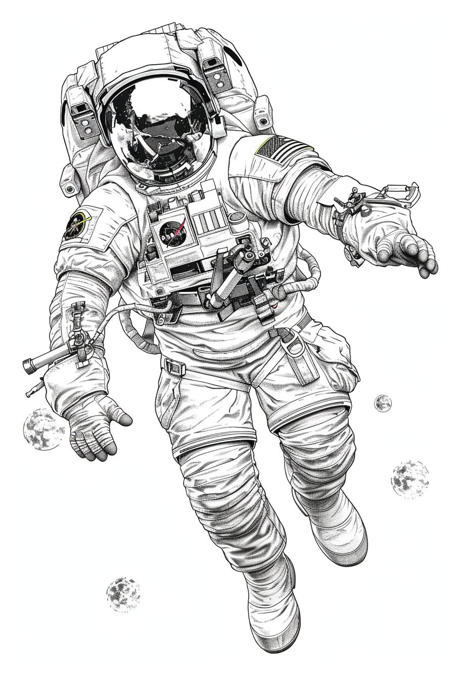 Astronaut Coloring Book Clip Art