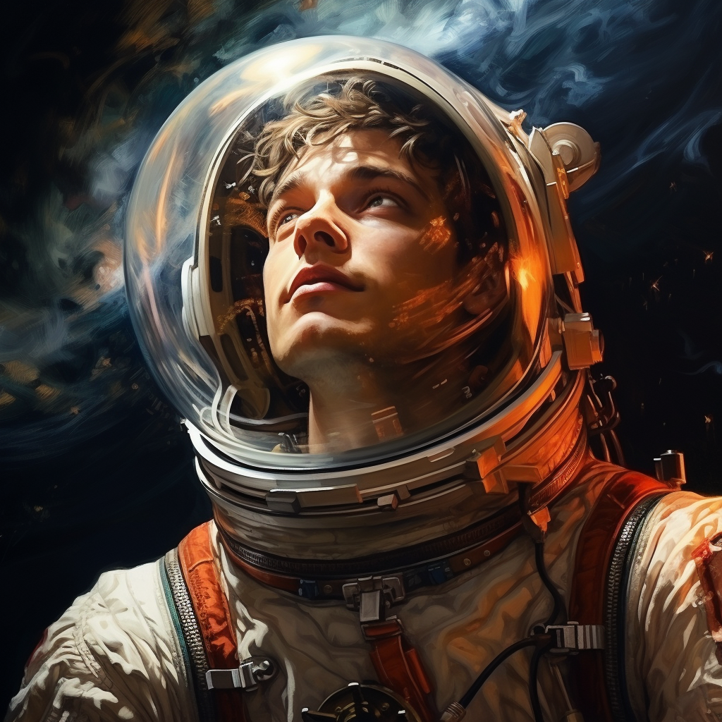 Realistic Astronaut Holding Planet Image