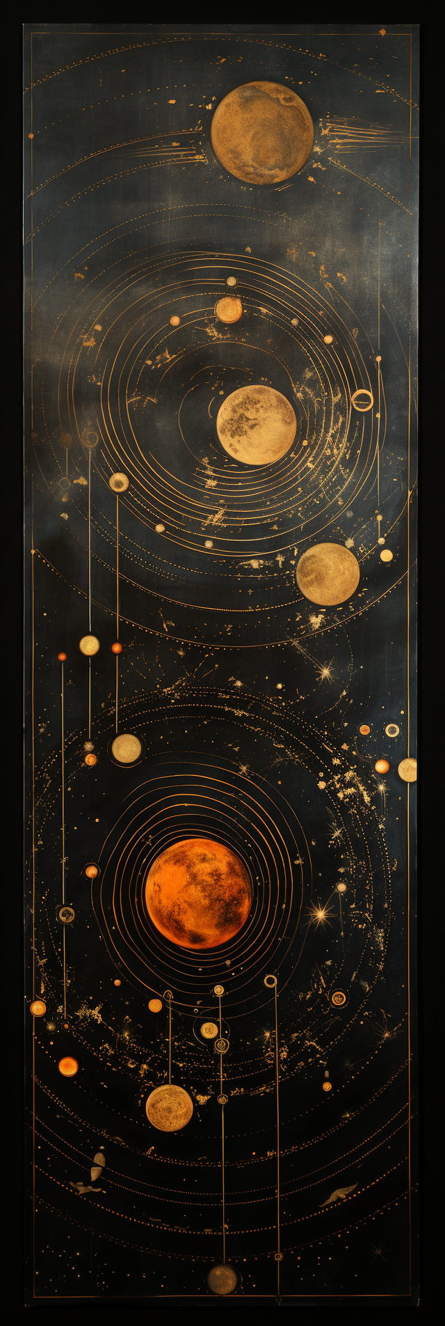 Old-timey Astronomy Diagram of Solar System