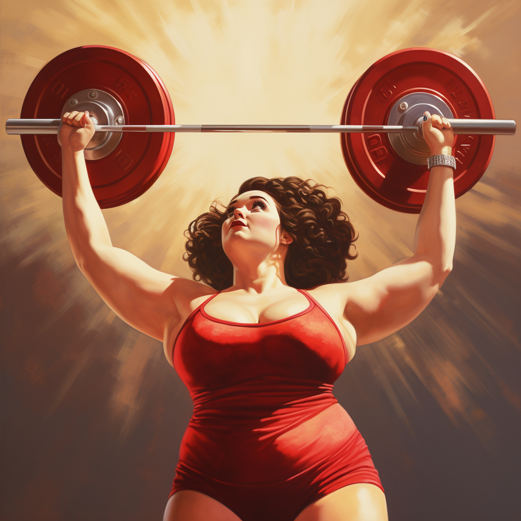 Strong Plus Size Athlete with Barbell