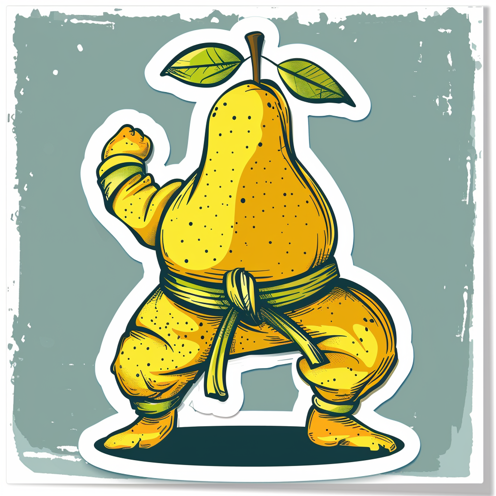 Juicy pear as judoka for kids