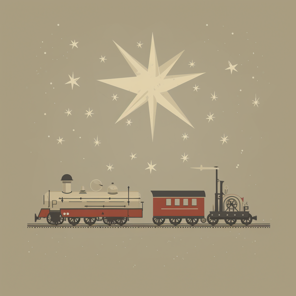 Toy Atomic Age Train with Fire, Smoke and Stars