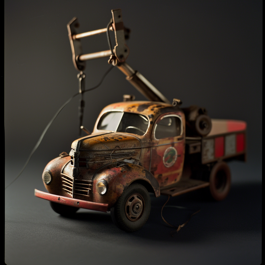 Atomic Age Tin Toy Tow Truck