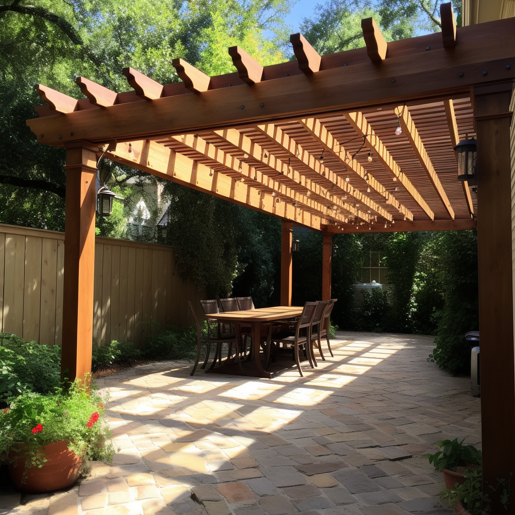 Stylish attached pergola for outdoor relaxation