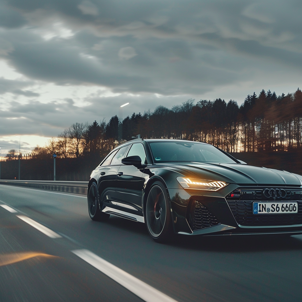 Audi RS6 speeding on Autobahn