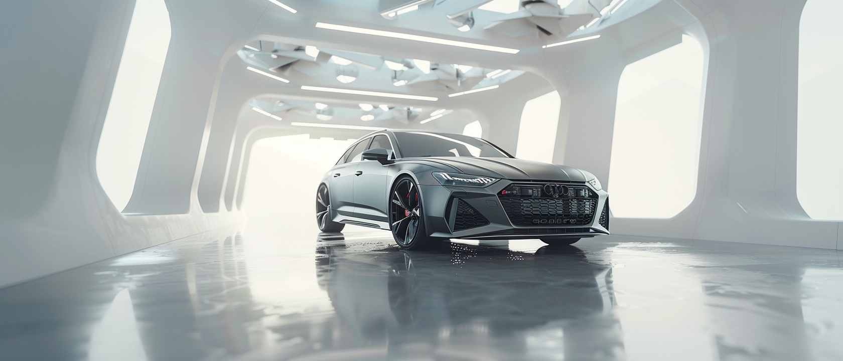 Audi RS6 C8 Avant in gray matte paint