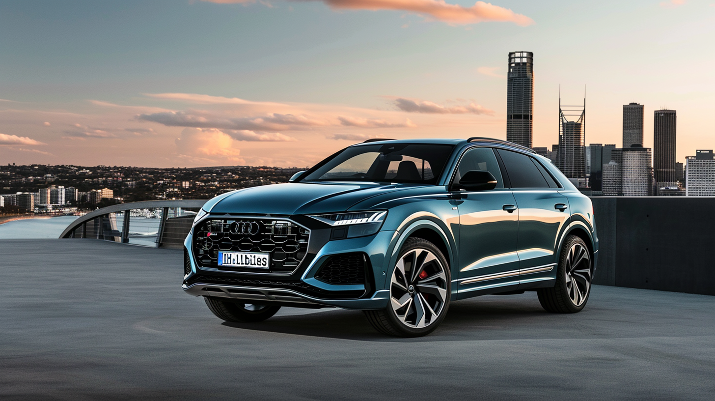 Script font text  Hellbillies  on Audi Q8