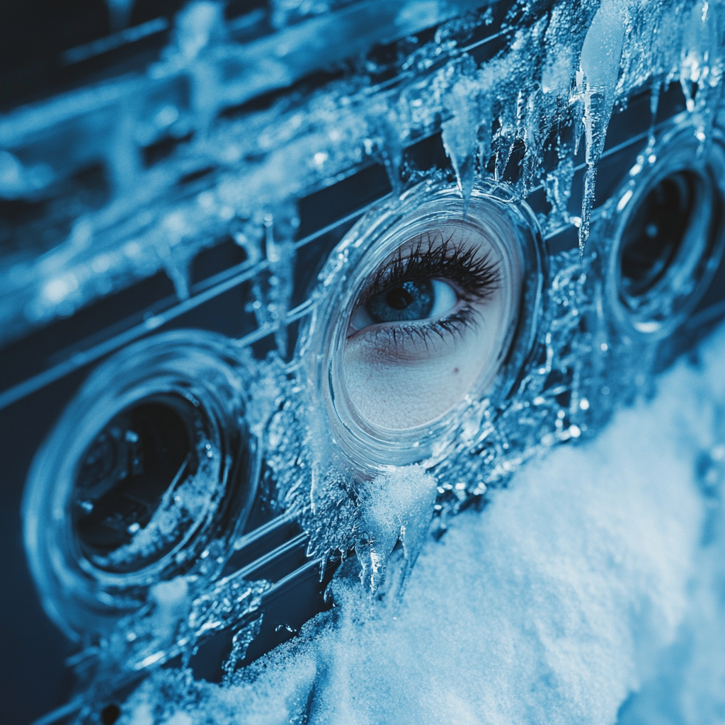 Detailed audio cassette tape winter scene