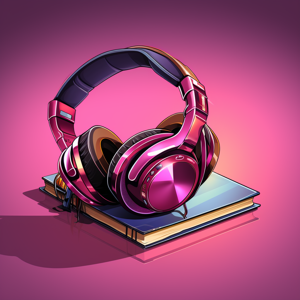 Pinkish audio book player logo