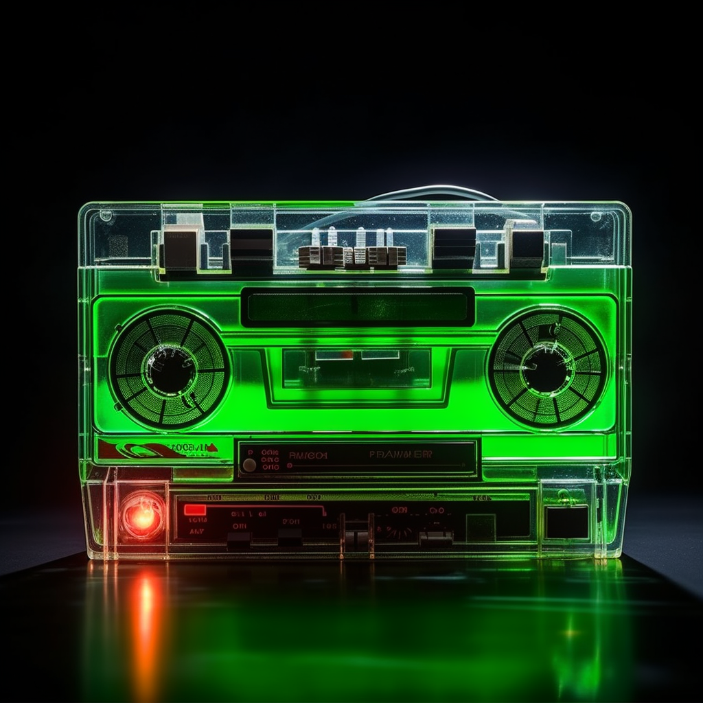 Non-playable Audio Cassette in Neon Green