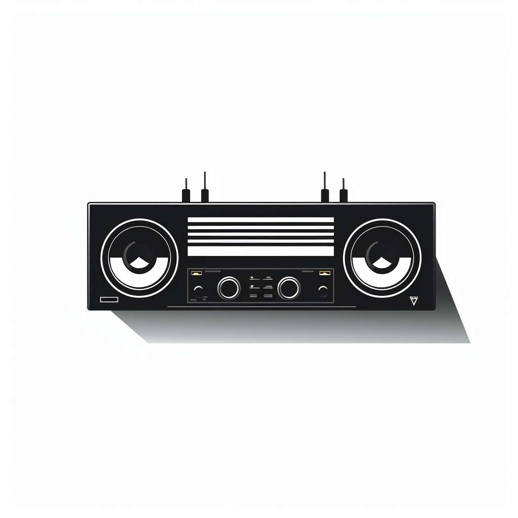 Audio Logo Minimalist Logomark Horizontal Fader 80s 90s Black and White