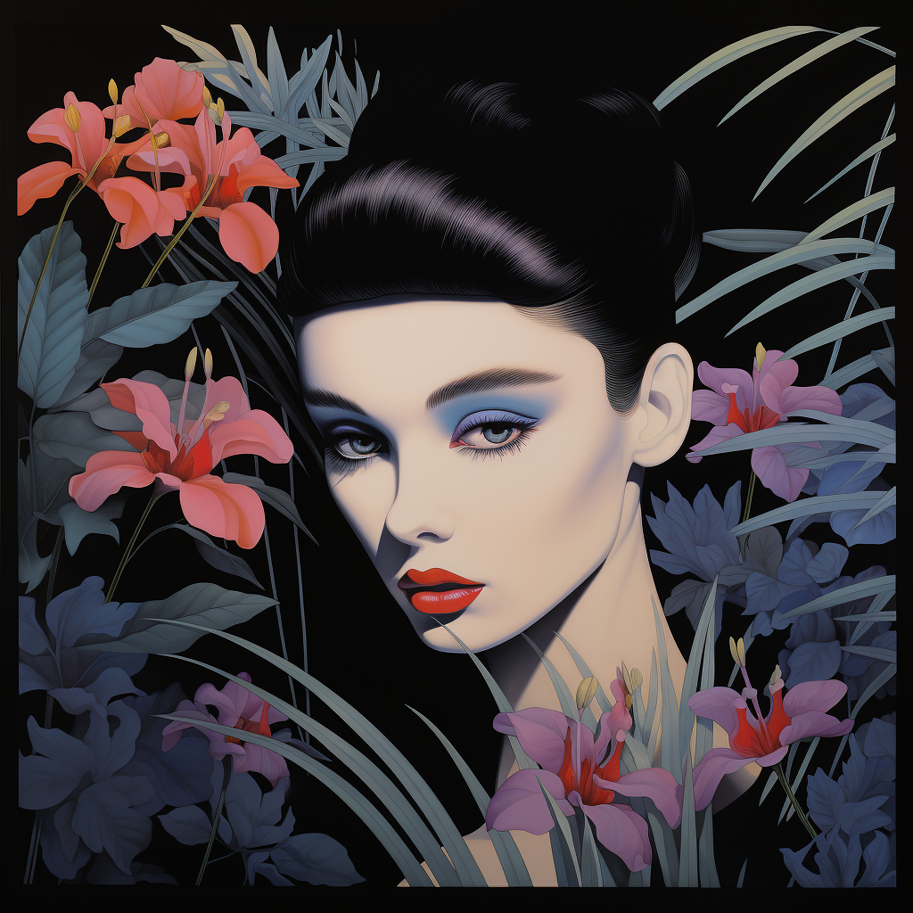 Audrey Hepburn with Hawaiian Flowers in Grim Realism