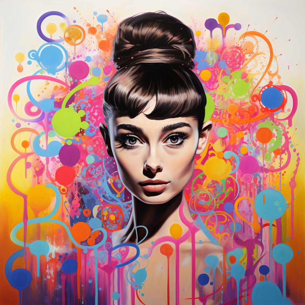 Audrey Hepburn in Kenny Scharf Style