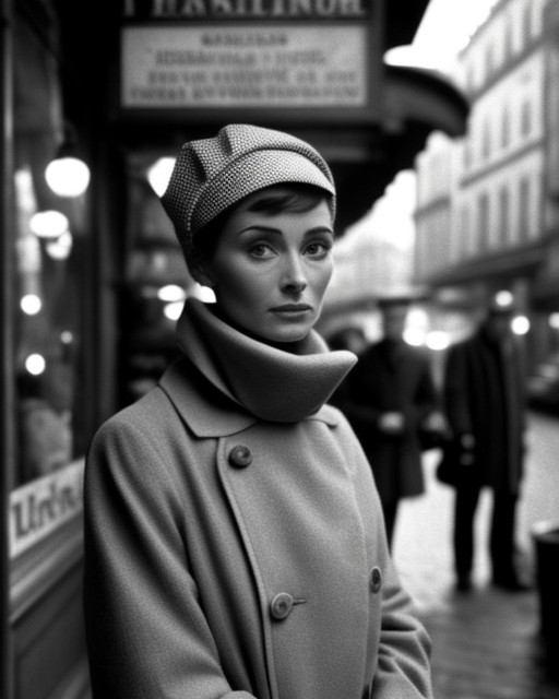 Audrey Hepburn posing in Paris