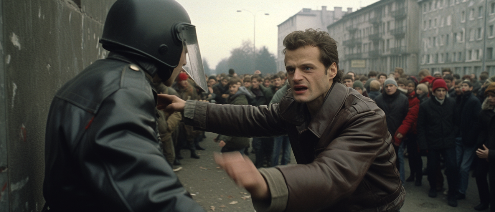 August Diehl shooting at Berlin Wall