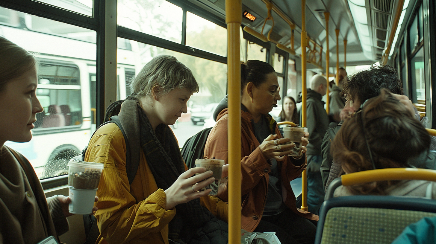 Diverse group on Australian bus