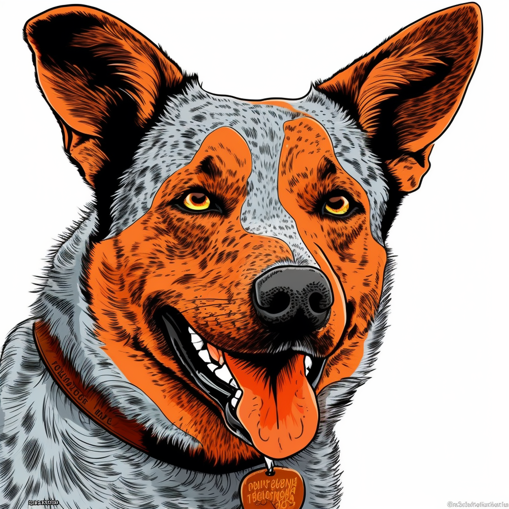 Australian Cattle Dog Cartoon Clipart with Happy Face