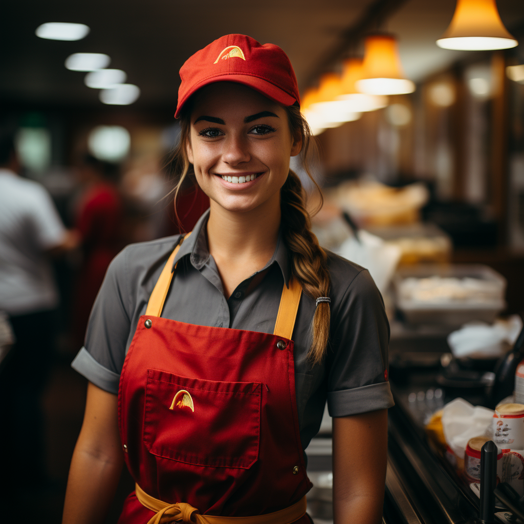 Friendly Australian Gen Z Drive-Through Worker