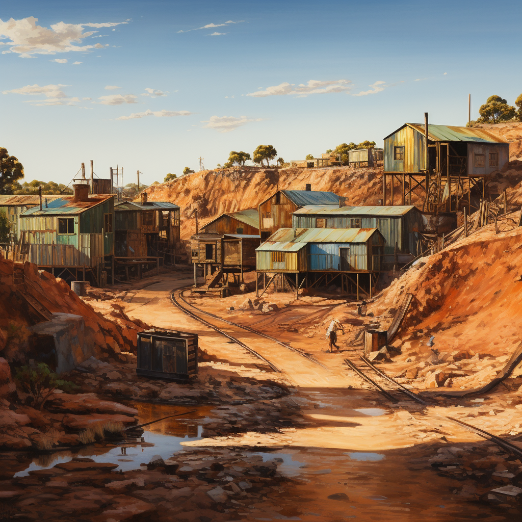 A breathtaking view of the Australian gold mine sunset