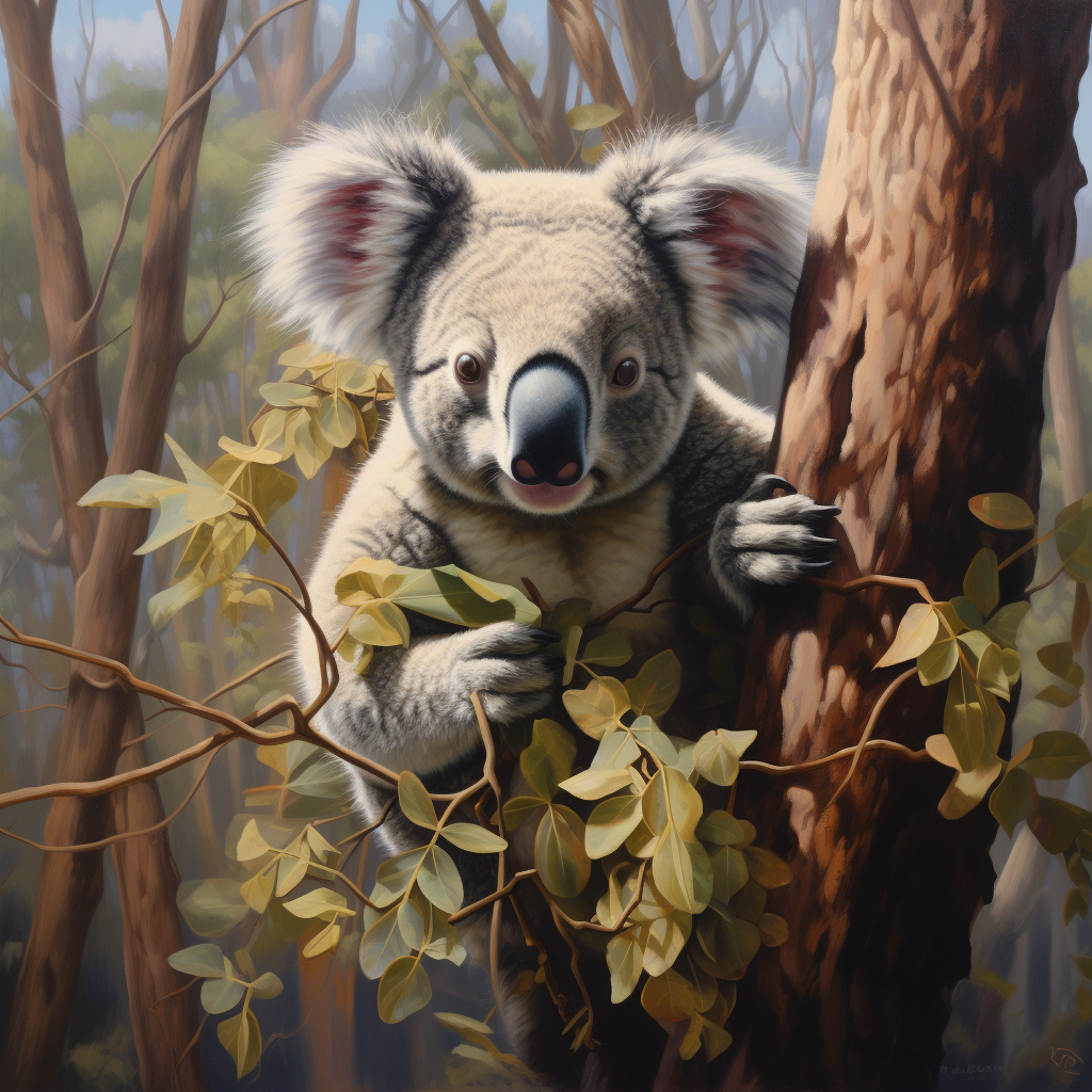 Adorable Australian koala in the wild