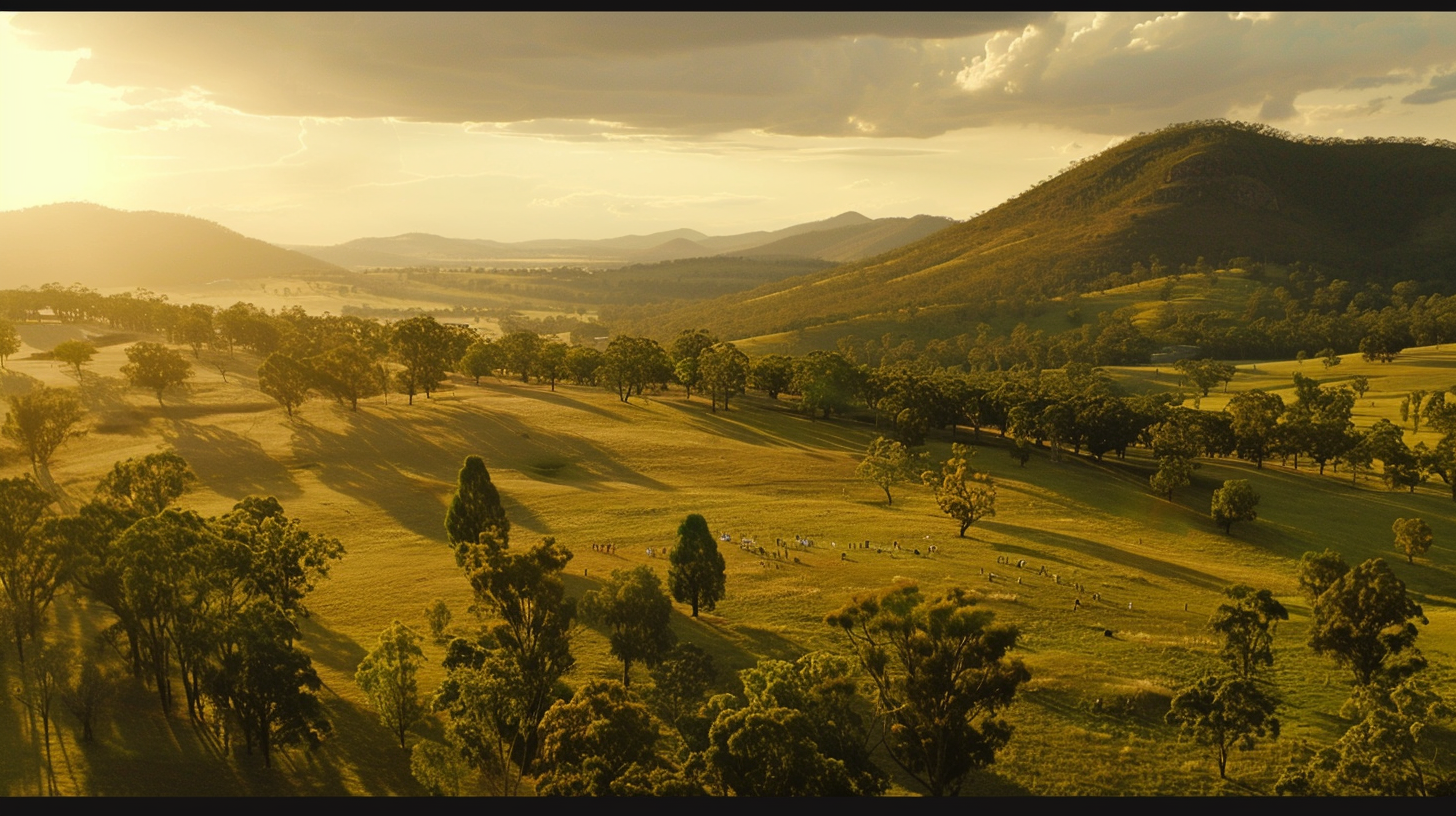 Australian mountain surrounded by crowd