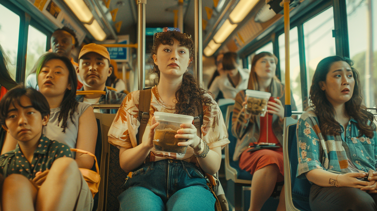 Diverse people on Australian bus