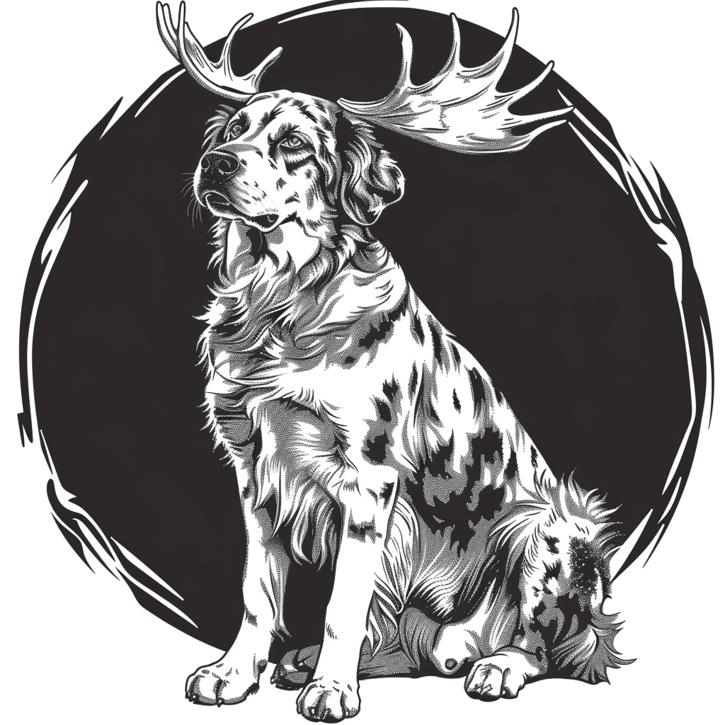 Australian Shepherd Dog Antlers Logo