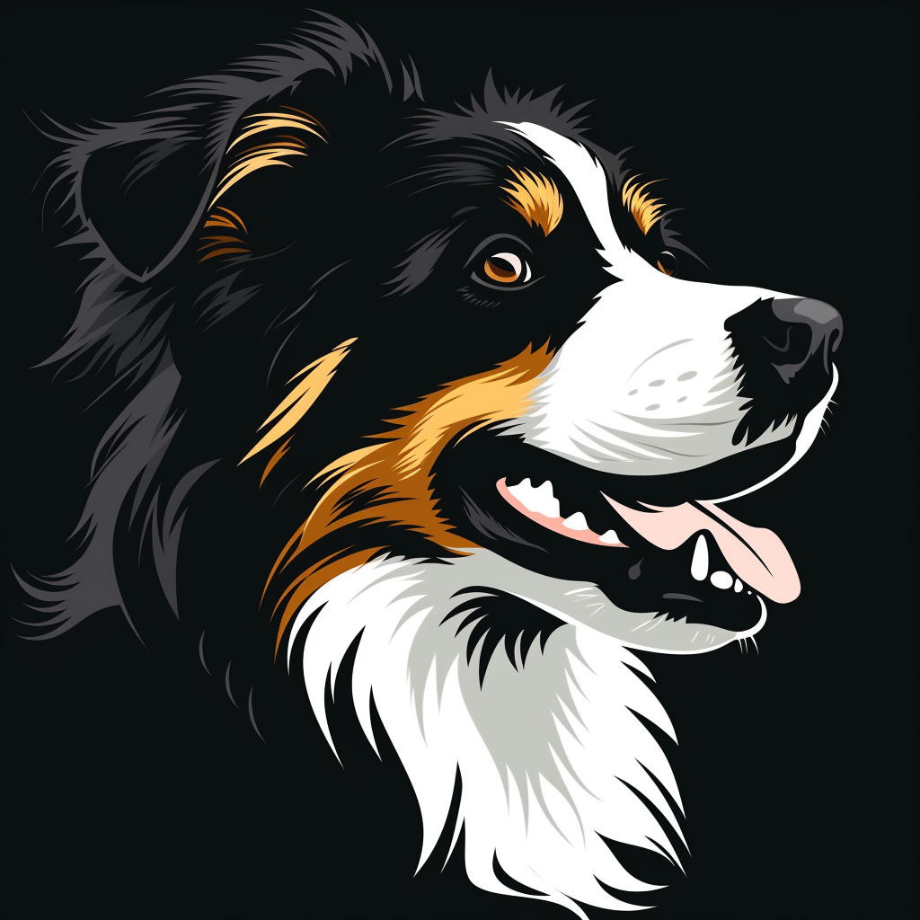 Australian Shepherd Vector Head Minimalism