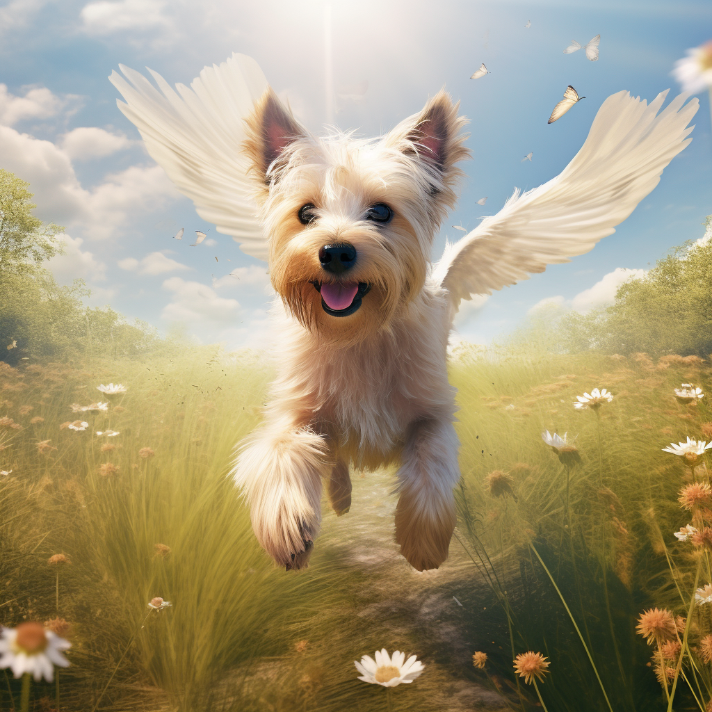 Happy Australian Terrier with Angel Wings