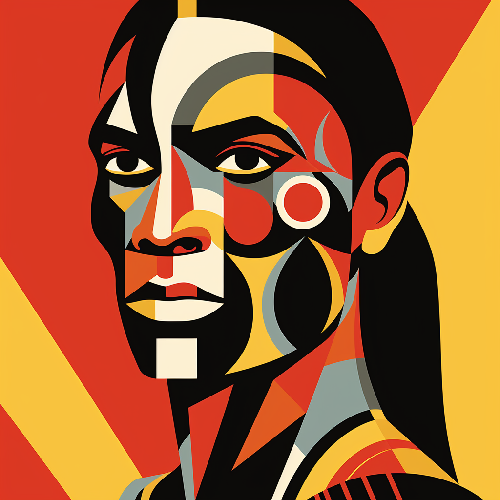 Australian Aboriginal Hero in Bauhaus Art