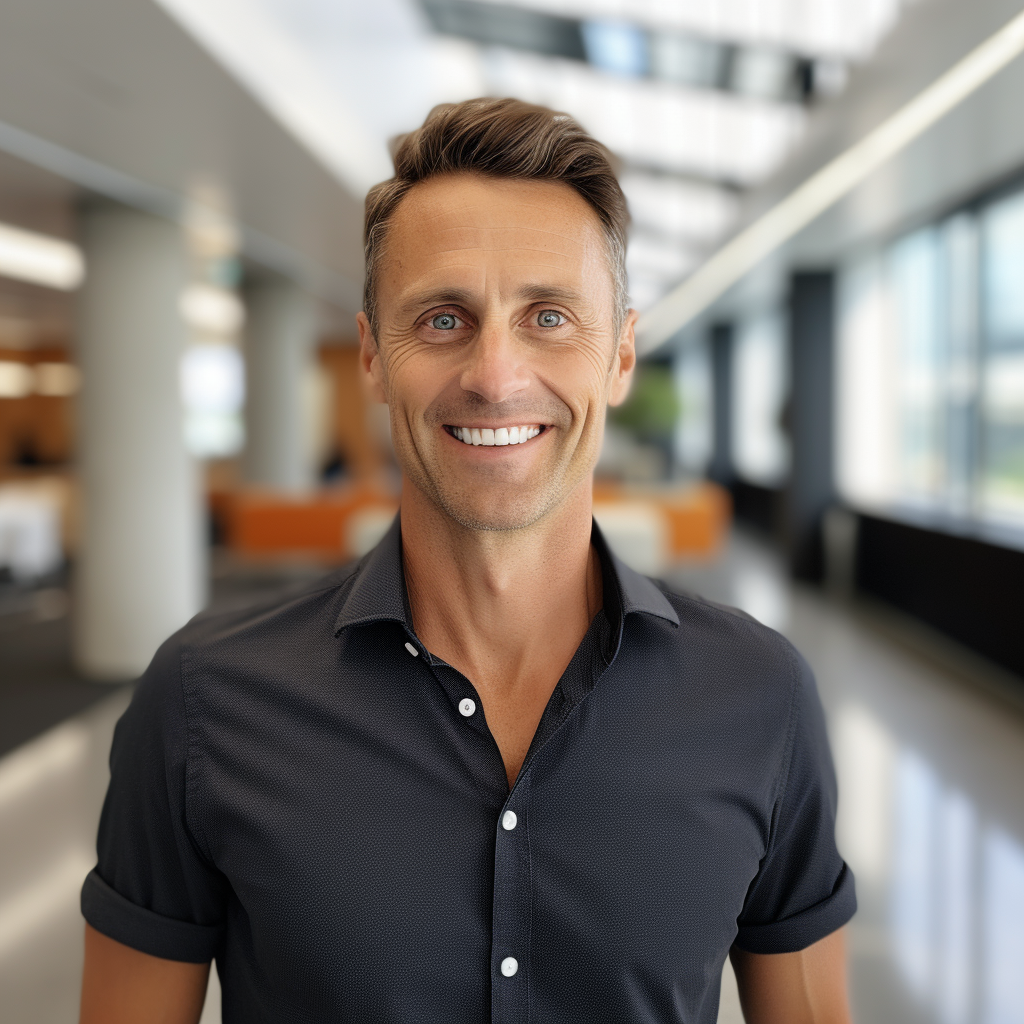 Australian Architect Smiling in Office