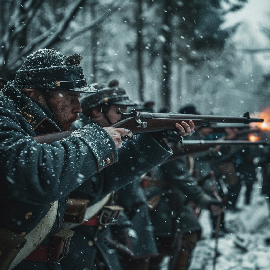 Austrian soldiers firing on comrades