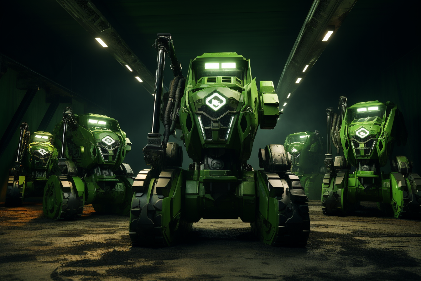 Green Autobot Constructicons in Robot Form