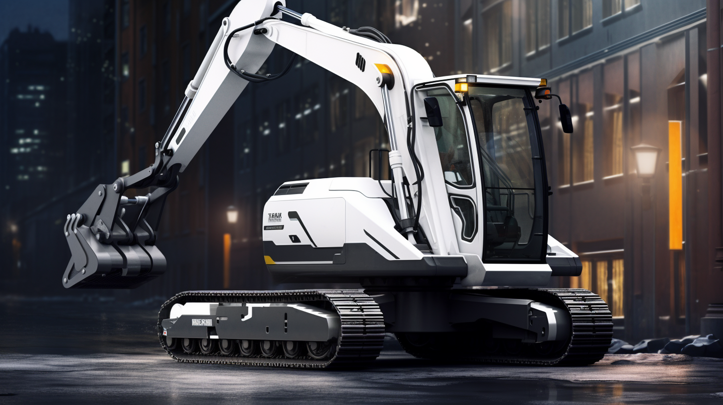 Autonomous excavator with bionic shovel in city roadworks