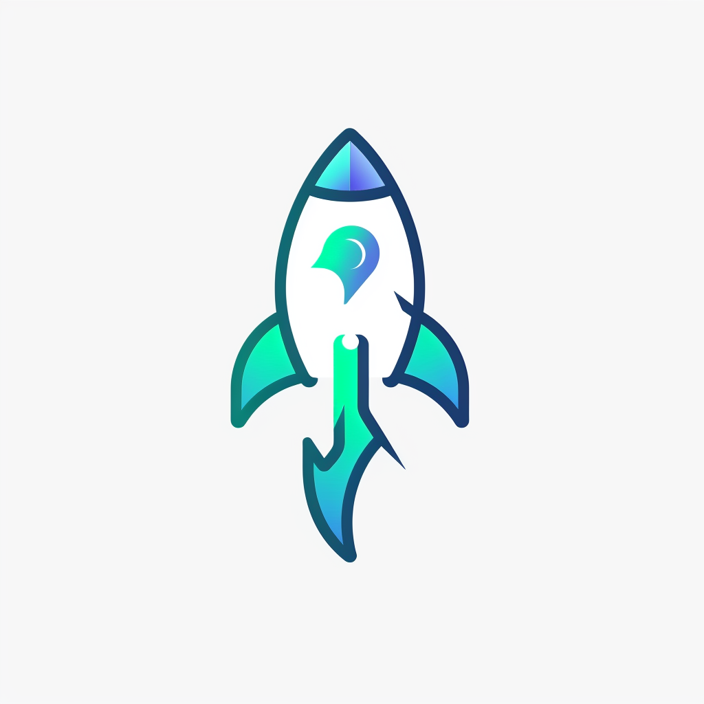 sleek modern spaceship arrow logo