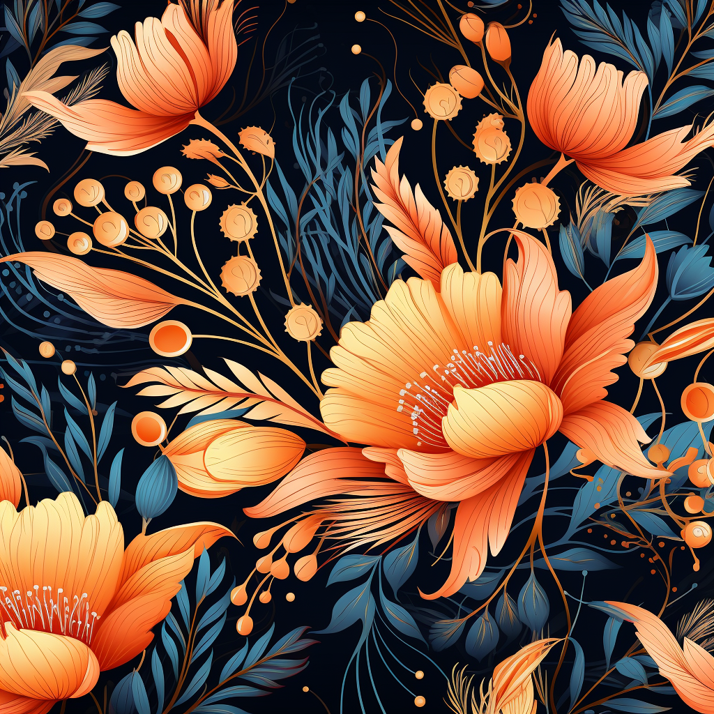 Beautiful autumn boho floral pattern