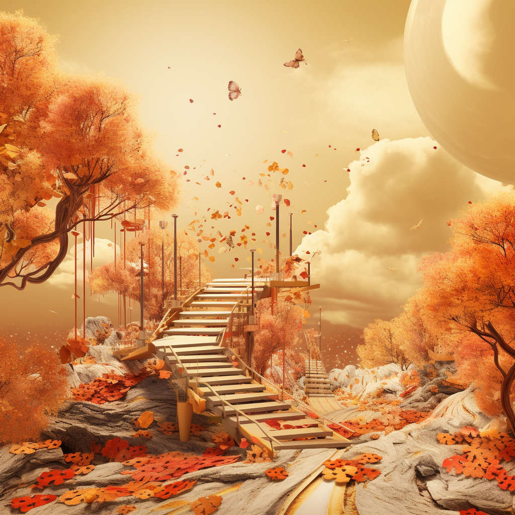 Beautiful autumn fairytale scene