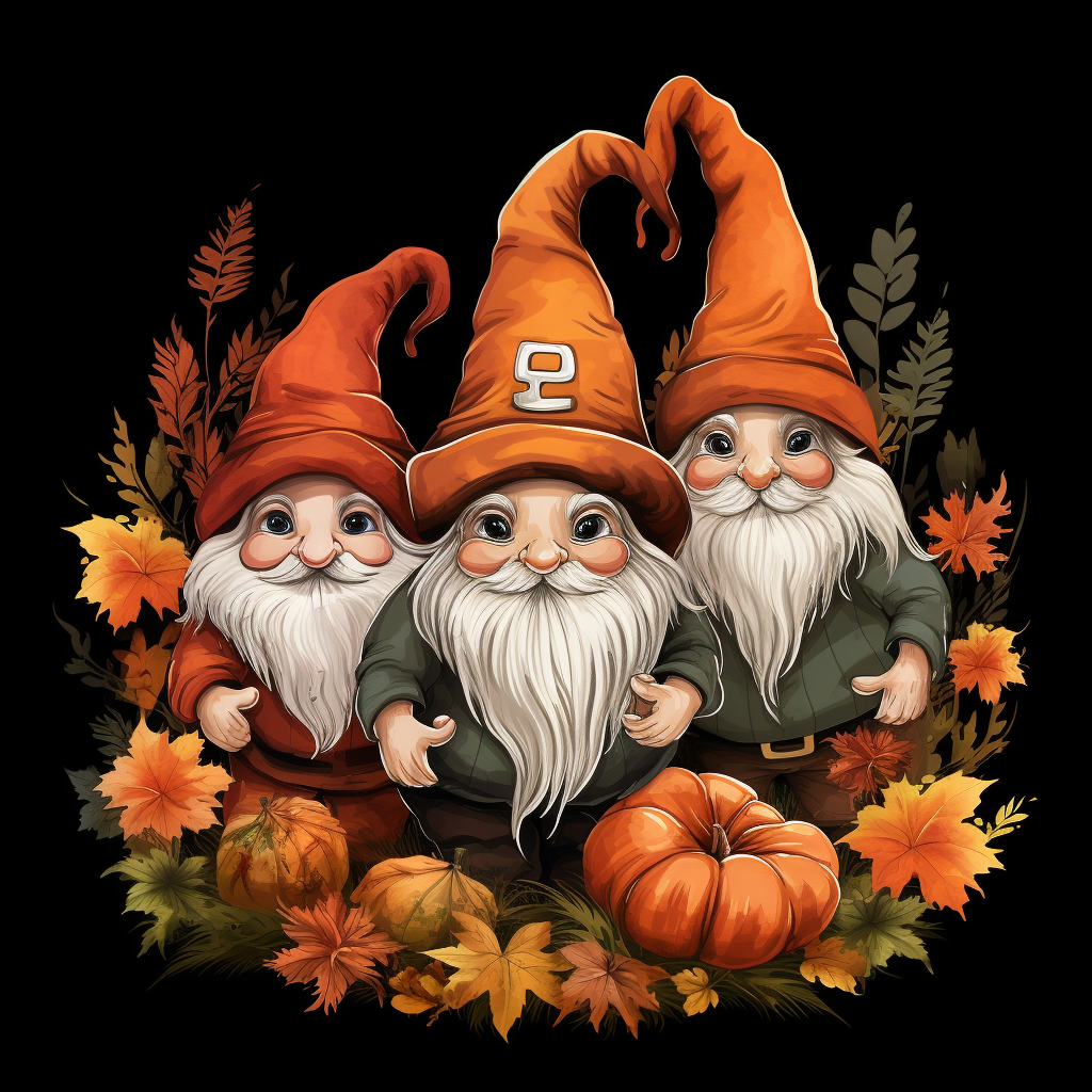 Autumn gnomes with fall elements