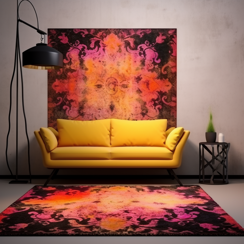 Colorful Autumn Grunge Gothic Orange Rug