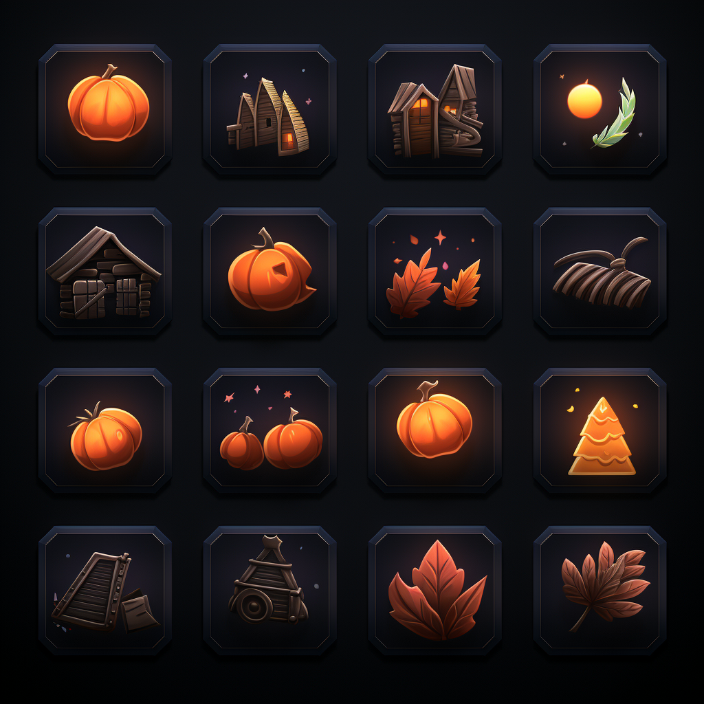 Fall foliage in a dark mode design