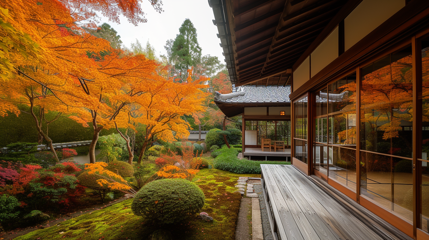 Autumn Leaves Garden in Shoin Style