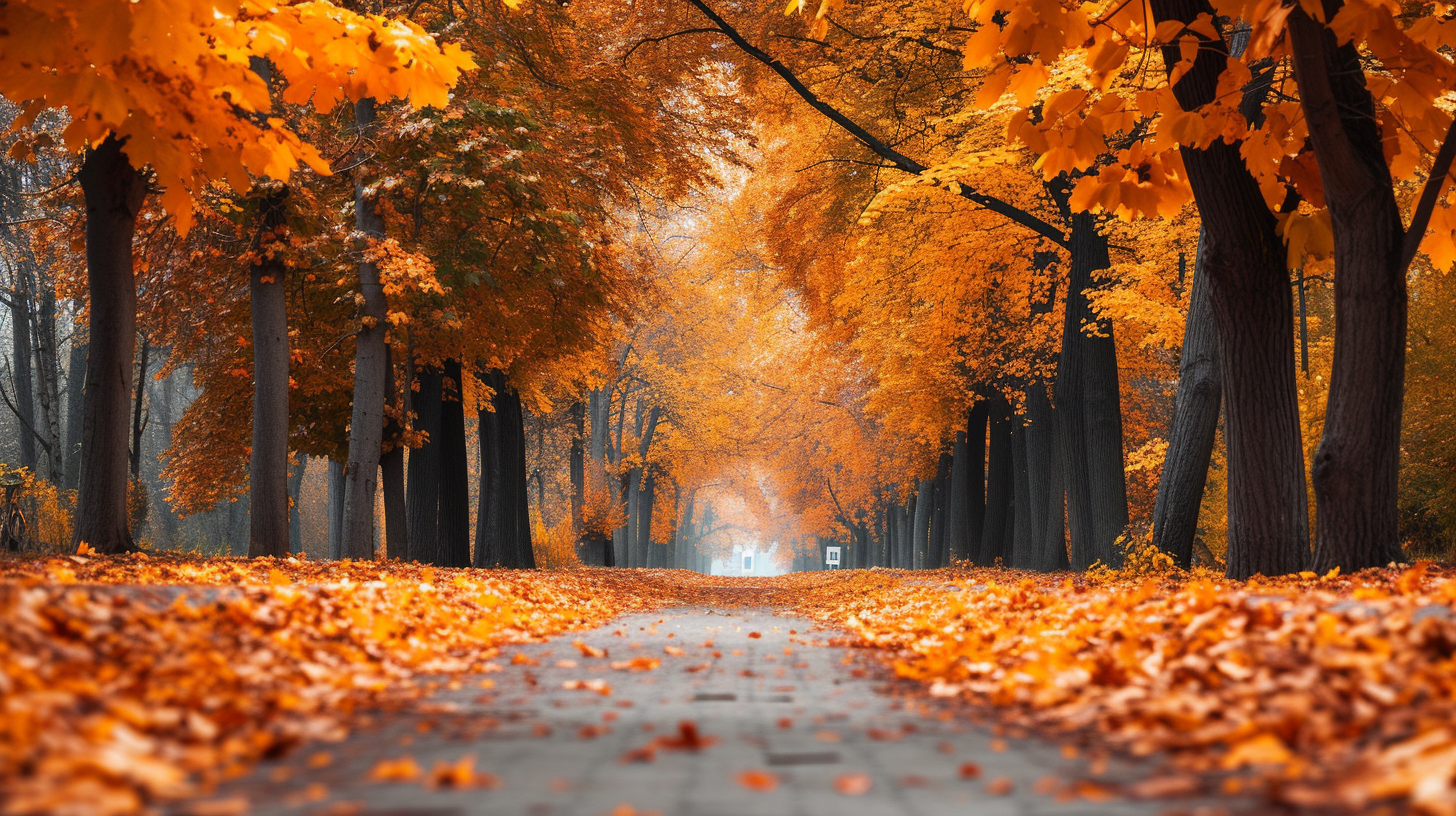 Autumn Tree Lined Avenue Photo