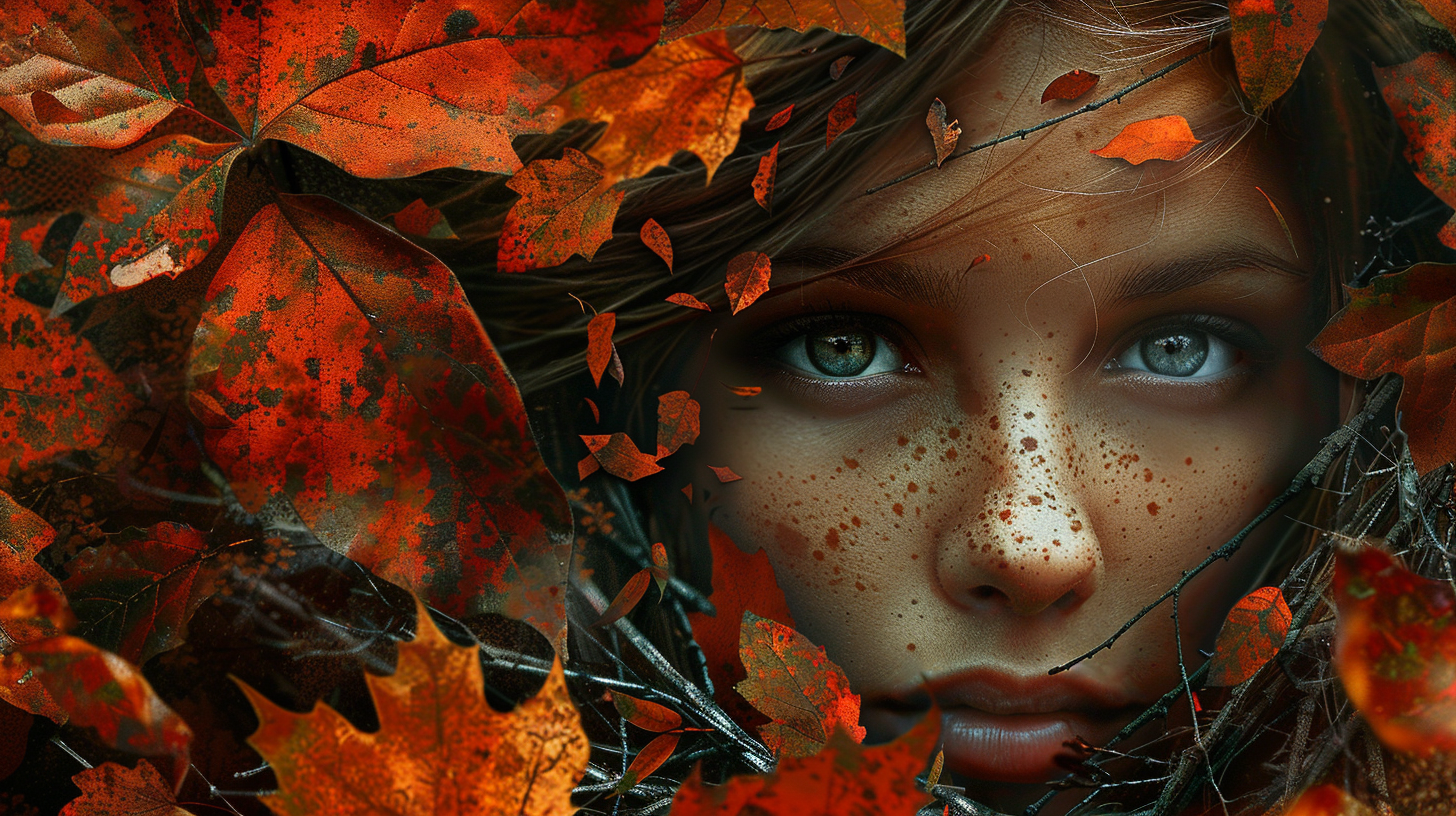 Woman in autumn setting