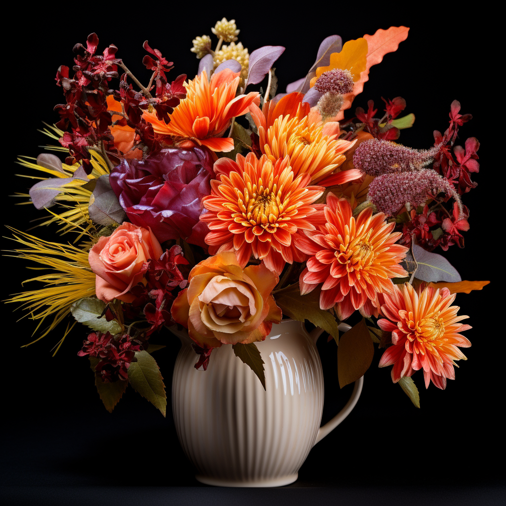 Vibrant autumn flower arrangement