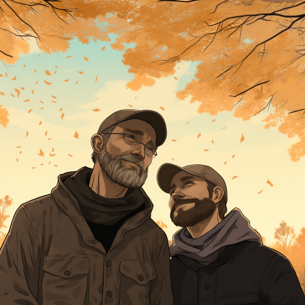 Two friends in autumn