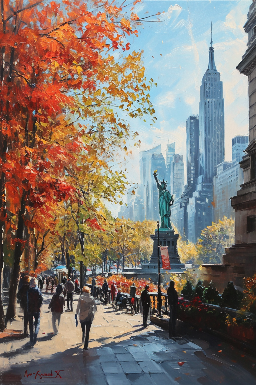 Autumn street scene in New York