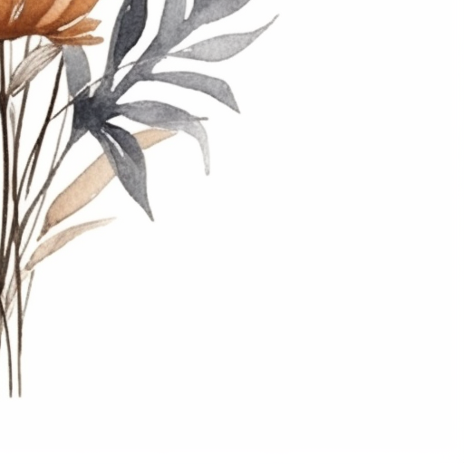 Watercolor autumn wildflower bouquet clipart