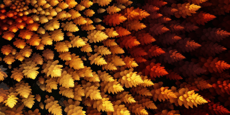 Bird's-Eye View of Vibrant Autumn Forest