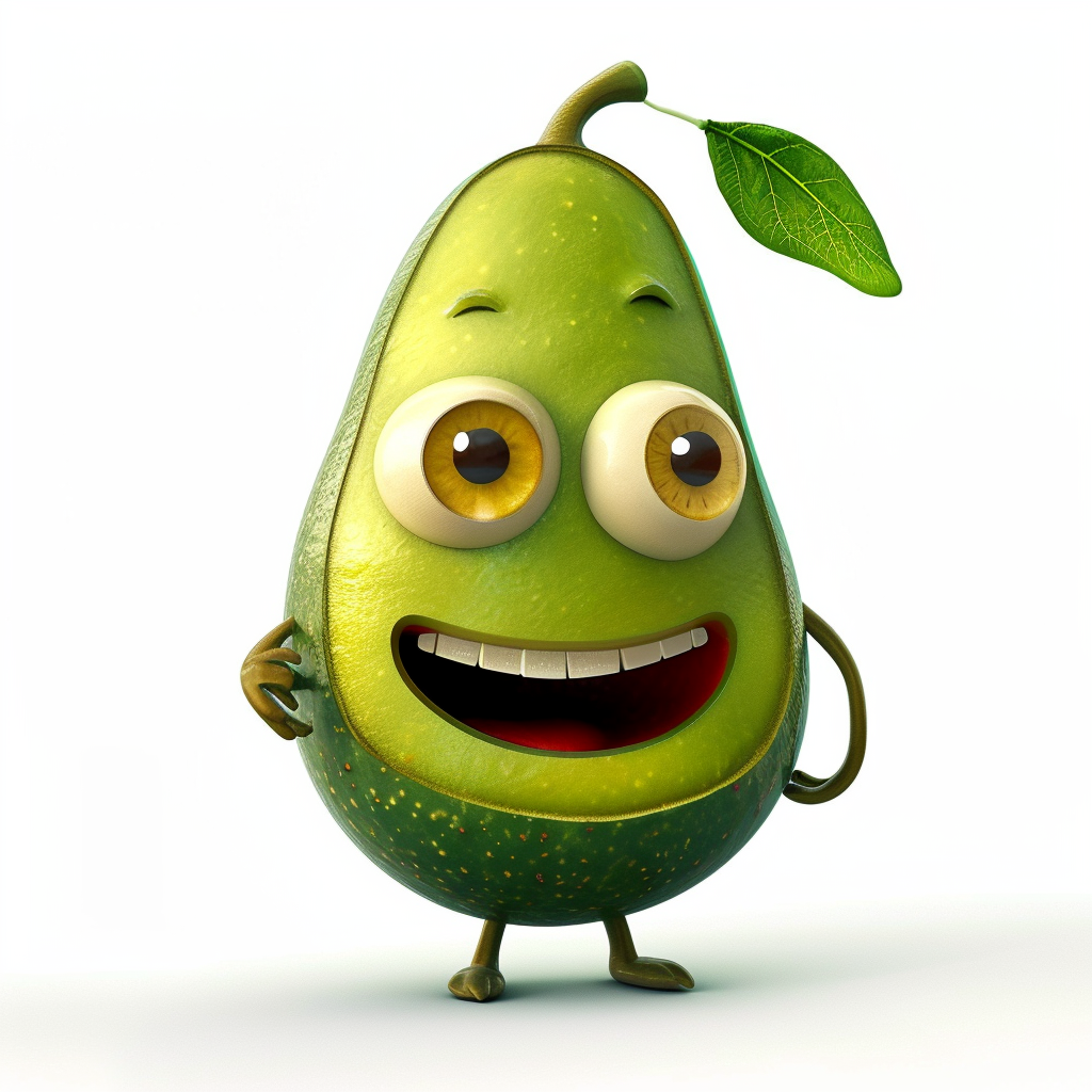 Smiling Avocado Character